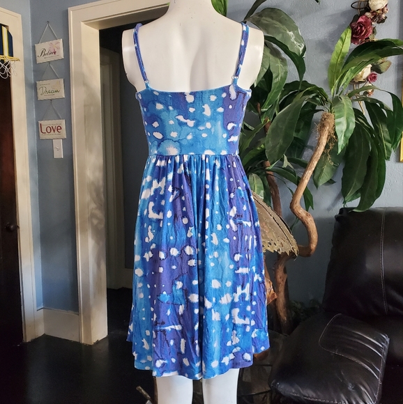 Cynthia Rowley Flowey Blue Tie Dye Mini Dress Size Small - Picture 3 of 7